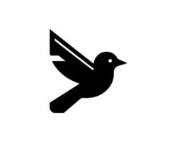 un negro pájaro volador en el aire en un blanco antecedentes vector