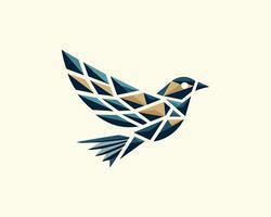 A bird with geometric shapes on it vector