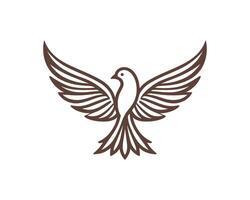 A dove is flying in the air with its wings spread out vector