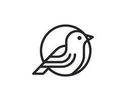 A bird logo in a circle on a white background vector