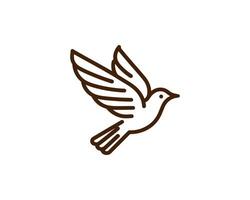 A bird flying in the air with a white background vector