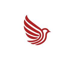 A red bird logo with a white background vector