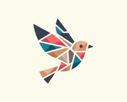A bird with geometric shapes on it's back vector