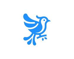 A blue bird logo with a white background vector
