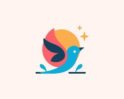 A bird with a star on its head vector