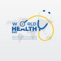 world health day poster with illustrations of stethoscopes, suitable for banners, campaigns, etc vector