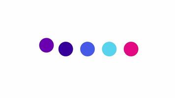 Dot loader with five color variant animation loop video