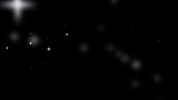 Light effects, particle background with big and small sparkling and shining stars flying, abstract background video