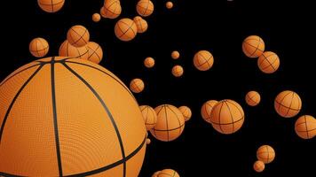 Loop Animation of Basketball Falling on a Transparent Background video