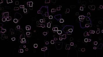 Digital, computer graphic style regularly moving pink glowing shapes and patterns, abstract background video