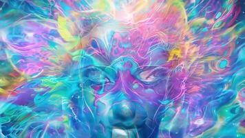Consciousness of the universe, unity, psychedelic trip. New Age concept. Mental and psychological health. 4k video