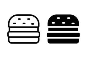 Burger icon set. cheese burger Symbol. hamburger sign. for mobile concept and web design. illustration on white background vector