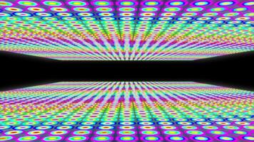 uma movimento gráfico do octógono em forma objetos com uma brilhante néon brilho dentro uma espaço video