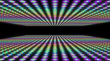 A motion graphic of rhombus shaped objects with a bright neon glow inside a space video