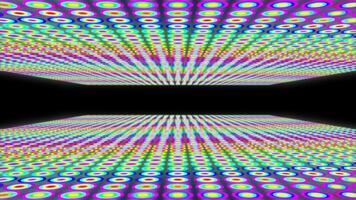 uma movimento gráfico do círculo em forma objetos com uma brilhante néon brilho dentro uma espaço video