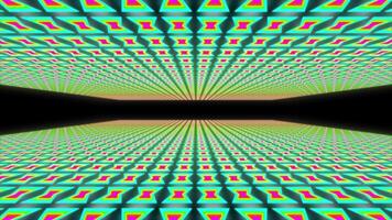 A motion graphic of pot shaped objects with a bright neon glow inside a space video