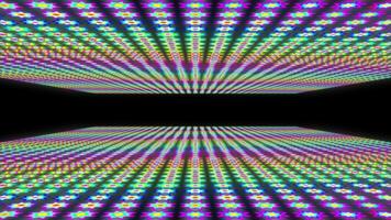 uma movimento gráfico do octograma em forma objetos com uma brilhante néon brilho dentro uma espaço video