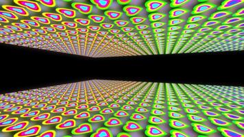 uma movimento gráfico do coração em forma objetos com uma brilhante néon brilho dentro uma espaço video