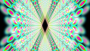 uma movimento gráfico do círculo em forma objetos com uma brilhante néon brilho dentro uma espaço video