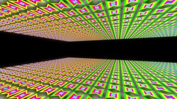 A motion graphic of pot shaped objects with a bright neon glow inside a space video