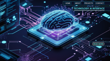 Hi tech futuristic networking and artificial intelligence in abstract technology banners design psd