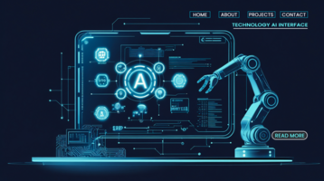 Networking and artificial intelligence in hi tech technology banners with futuristic elements psd