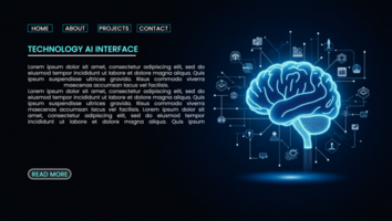 Futuristic technology banners with hi tech artificial intelligence and cyber digital networking psd