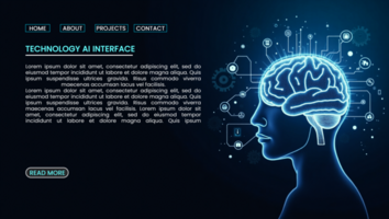 Abstract technology banners featuring hi tech artificial intelligence and digital data visualization psd