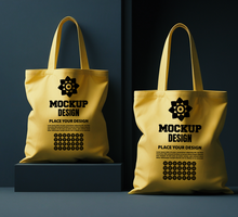 Minimalist tote bag mock up displaying a stylish fabric bag for branding and promotional purposes psd