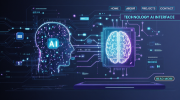 Cyber connectivity and futuristic artificial intelligence in modern hi tech technology banners psd