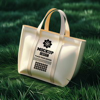 Tote bag mock up featuring a stylish white bag for branding and advertisement display presentation psd
