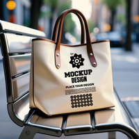 High quality tote bag mockup displaying an empty tote bag for branding and advertising psd