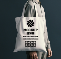 Clean and modern tote bag mock up featuring a high resolution tote for branding and advertising psd