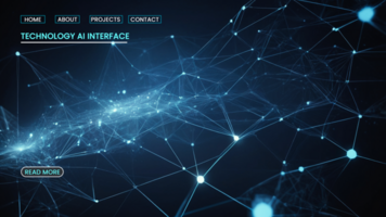 Digital futuristic technology web home page banners with artificial intelligence and hi tech cyber innovation psd