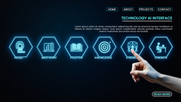 Abstract cyber futuristic technology banners with artificial intelligence and hi tech innovation psd