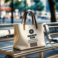 Realistic tote bag mock up with a reusable shopping tote for high quality branding and packaging use psd
