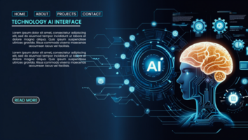 Modern hi tech technology banners with artificial intelligence and futuristic cyber connectivity psd