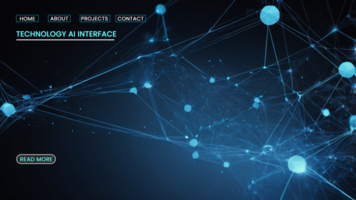Cyber futuristic artificial intelligence in hi tech technology web home page banners with digital innovation psd