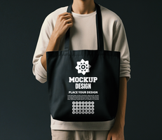 Creative tote bag mock up with a clean tote bag display for branding packaging and design needs psd