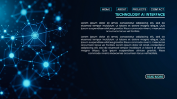 Hi tech futuristic networking and artificial intelligence in digital cyber technology web home page banners psd