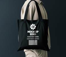 Tote bag mock up with a realistic fabric texture perfect for showcasing branding and logo designs psd