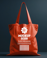 Realistic tote bag mock up perfect for showcasing branding and packaging designs in a clean view psd