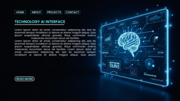 Digital innovation and artificial intelligence in hi tech technology banners with futuristic theme psd