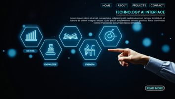 Hi tech futuristic technology banners featuring artificial intelligence and digital connectivity psd