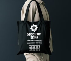 Realistic tote bag mock up featuring a clean and isolated white tote bag for branding presentation psd