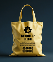 Elegant tote bag mock up featuring a high resolution white tote for branding and packaging design psd