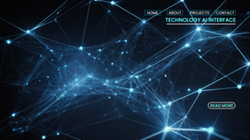 Modern hi tech cyber networking and artificial intelligence in futuristic technology web home page banners design psd
