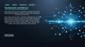 Artificial intelligence in futuristic technology banners with digital hi tech cyber connectivity psd