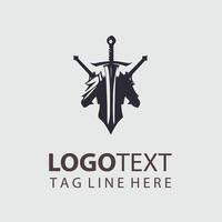 Wraithfang Saber sword logo design vector