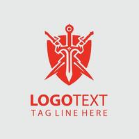 Infinity Edge sword logo design vector